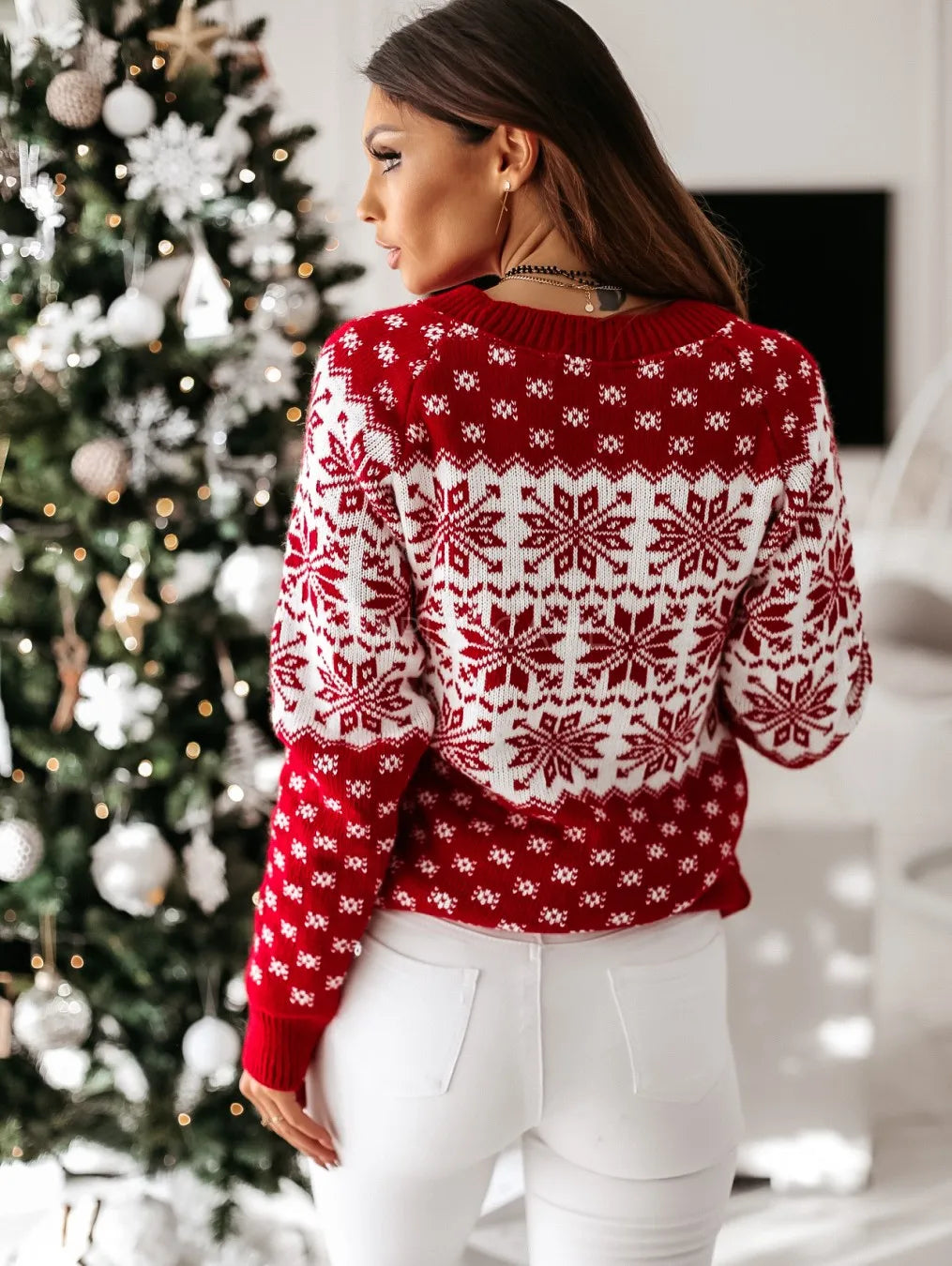 - Ugly Christmas Sweater - Classic Snowflake Motif