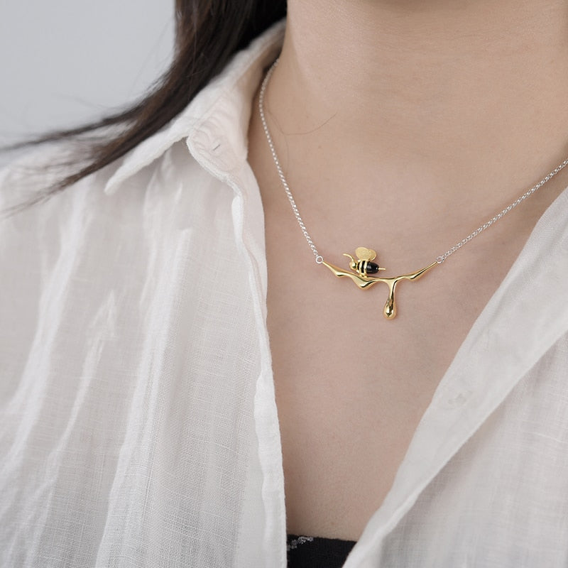 Bee & Honey Dripping Necklace