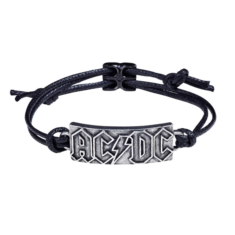 Ac/dc Lightning Logo Cord Bracelet by Alchemy Gothic