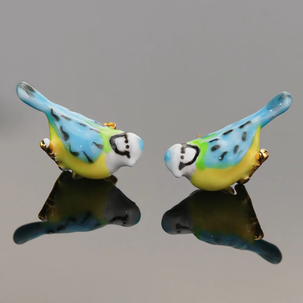 Bird Enamel Earrings Necklace Set Jewelry for Woman Female Trend