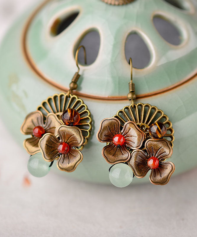 Handmade Agate Fine Copper Style Drop Earrings