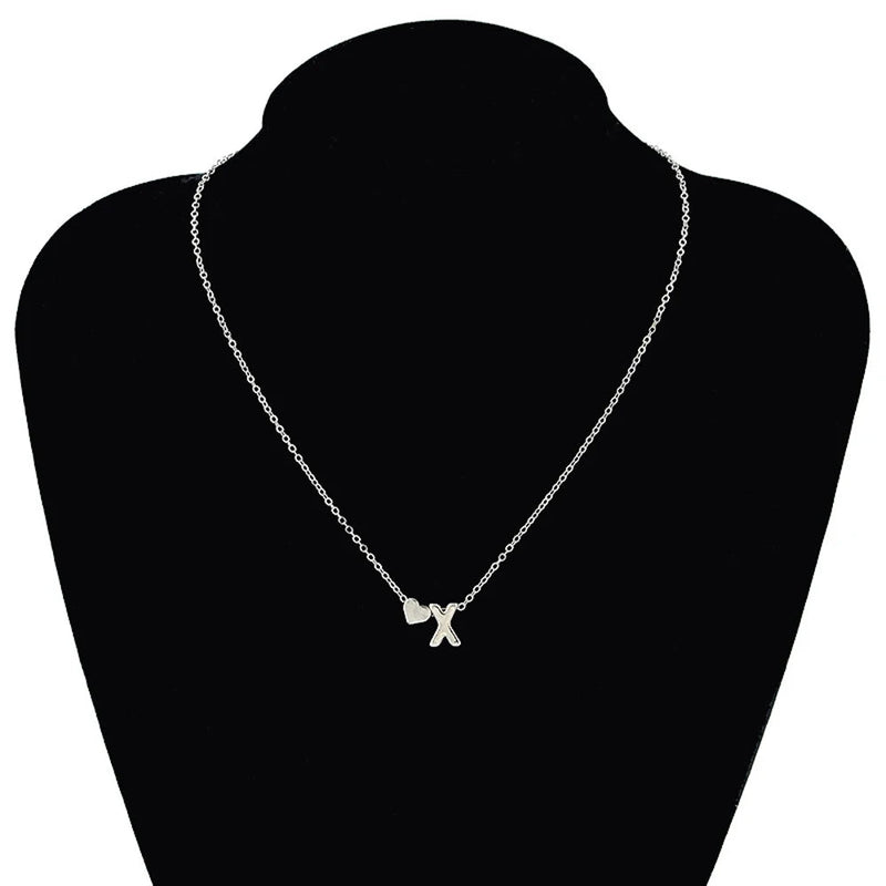 Dainty Heart Initial Necklace