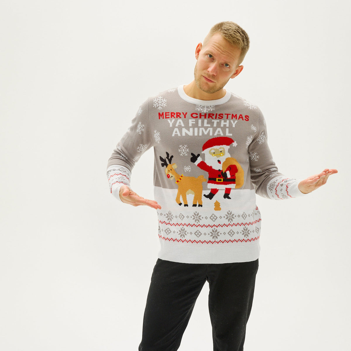Ya Filthy Animal Christmas Sweater Men's