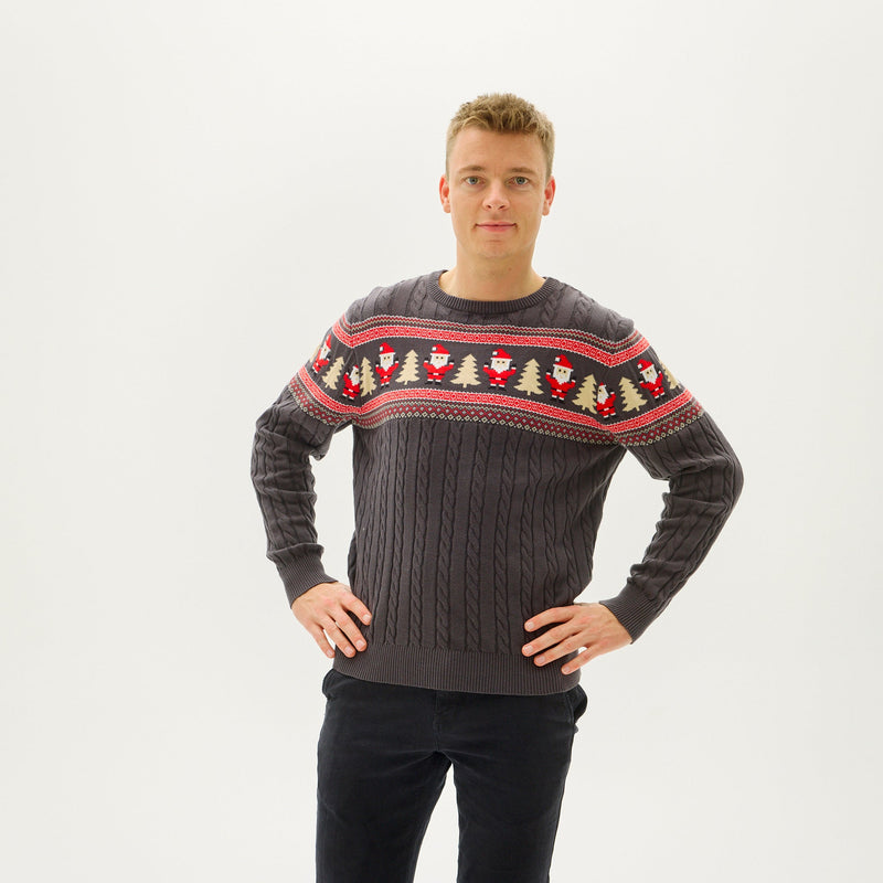 Santa's Cable Knit Sweater Men's