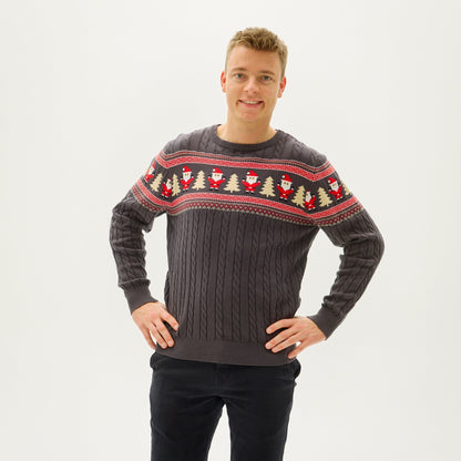 Santa's Cable Knit Sweater Men's