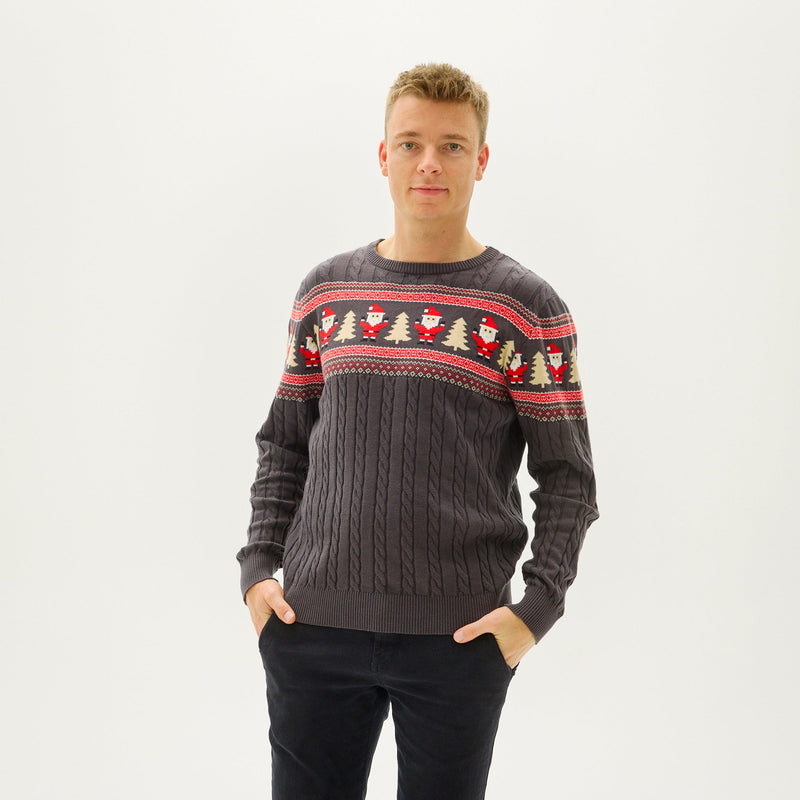 Santa's Cable Knit Sweater Men's