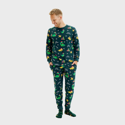 Dino Christmas Pajamas Men's