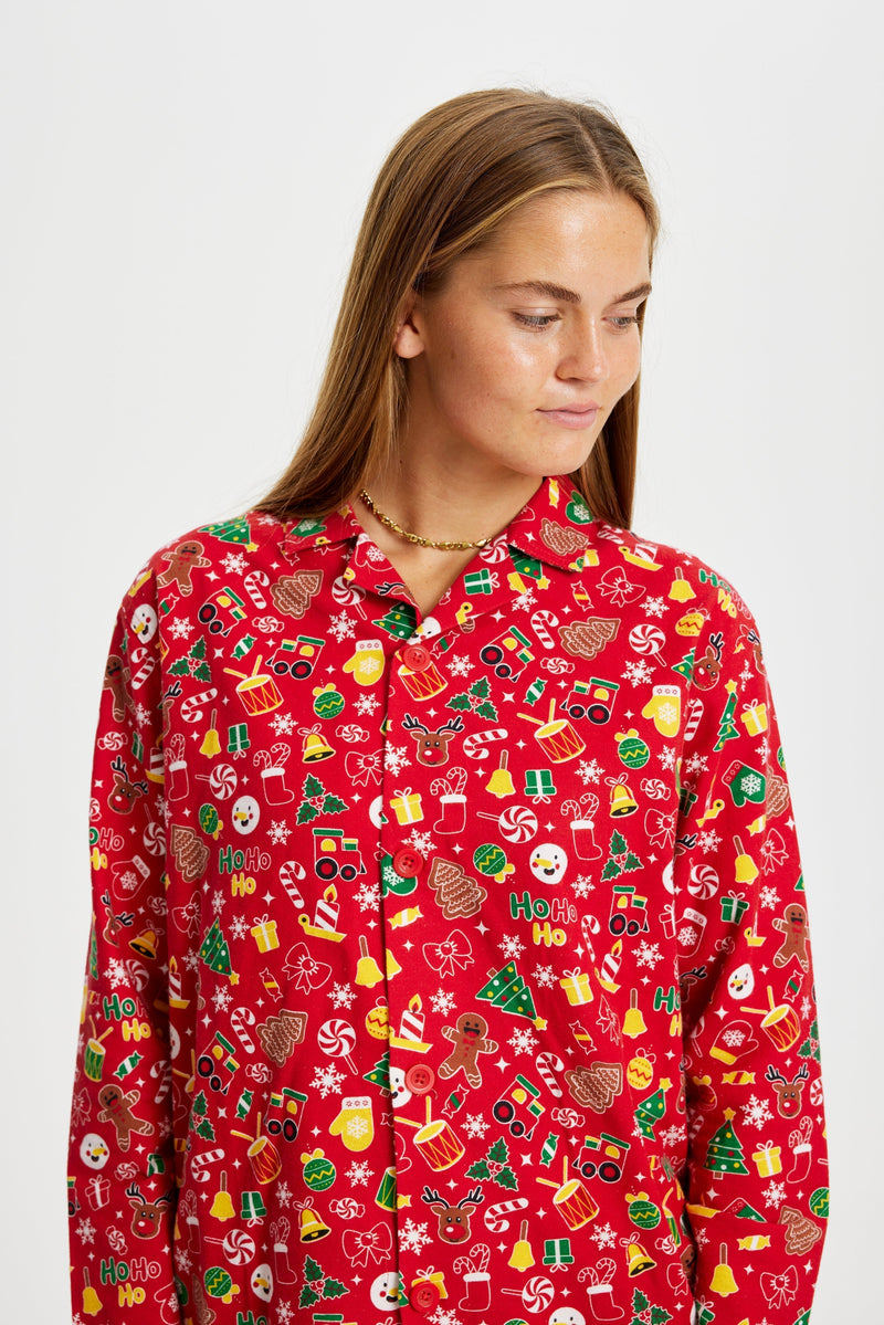Crazy Christmas Pajamas Flannel Red Women's