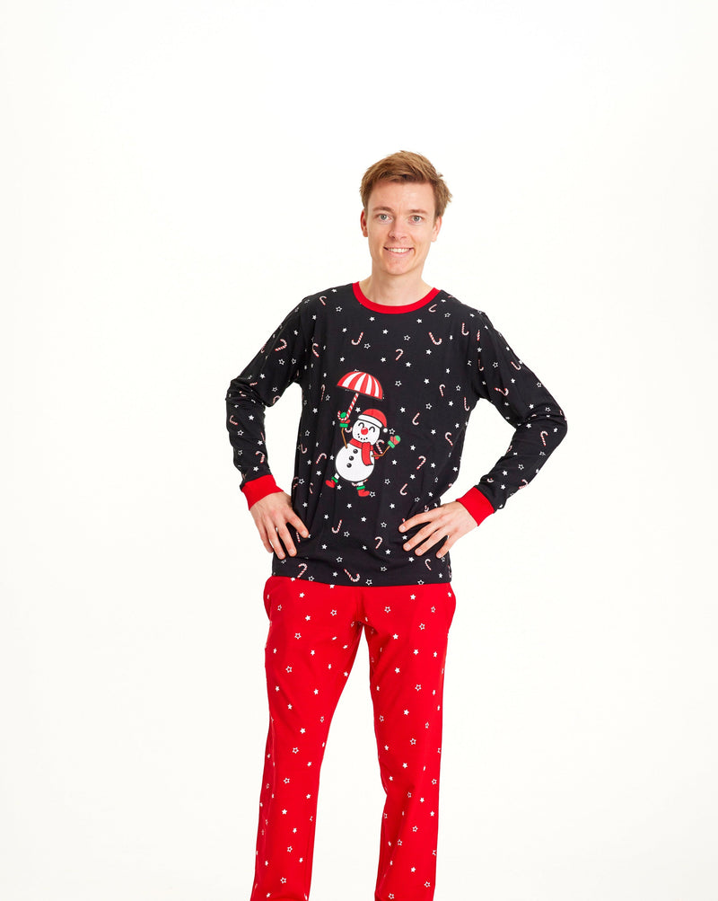 Flying Snowman Christmas Pajamas Men's