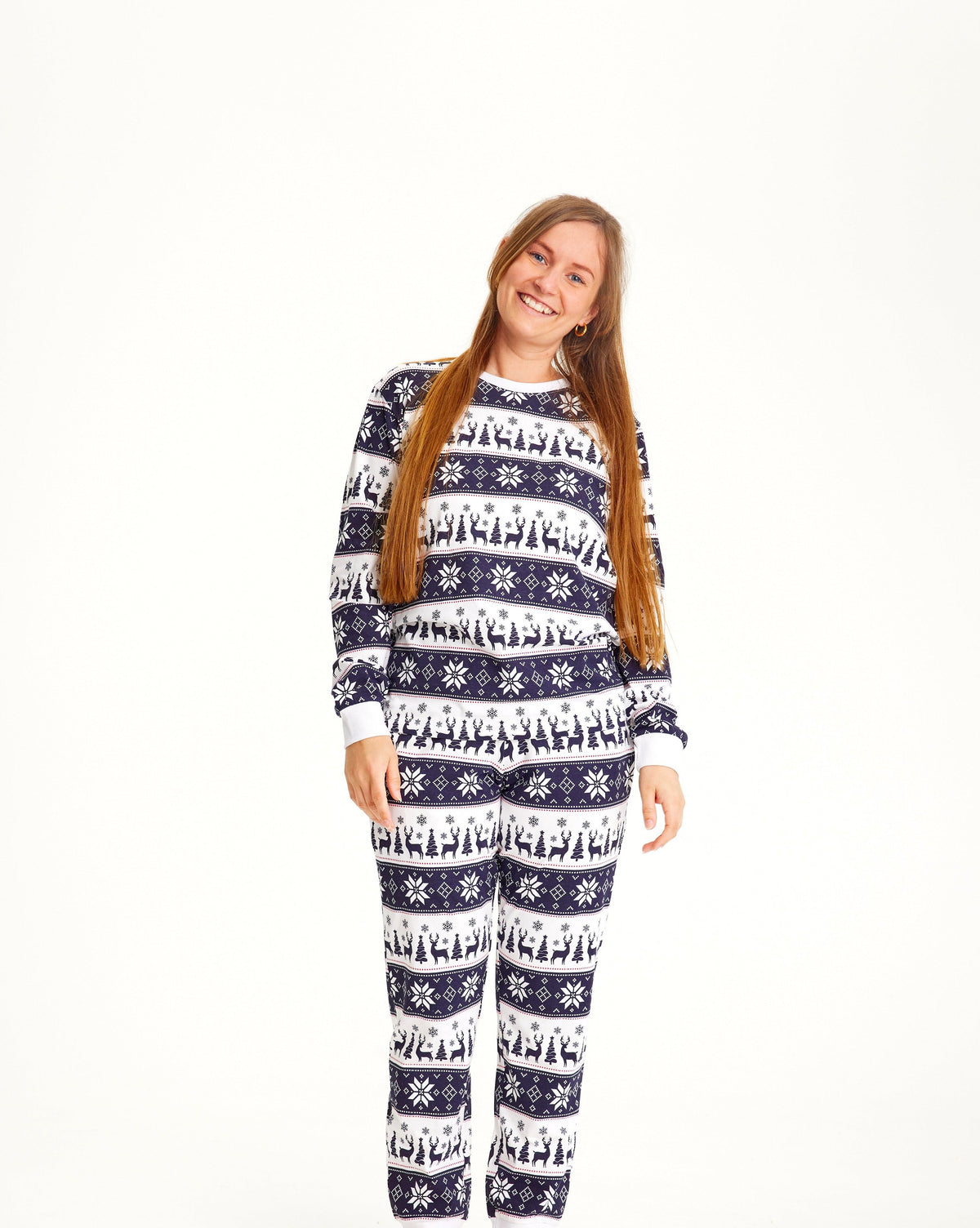 Reindeer Christmas Pajamas Navy Women's