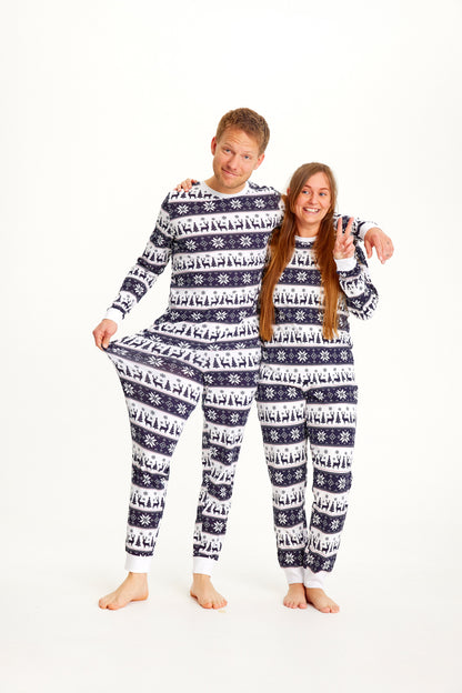 Reindeer Christmas Pajamas Navy Women's
