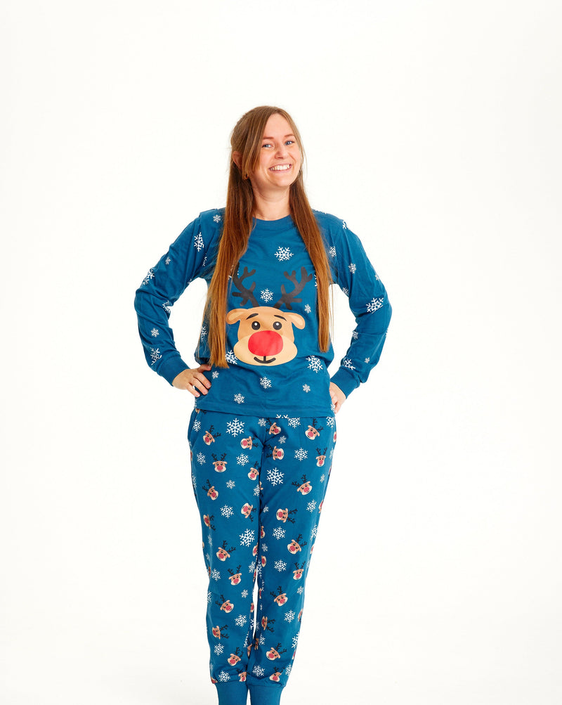 Rudolph's Christmas Pajamas Blue Women's