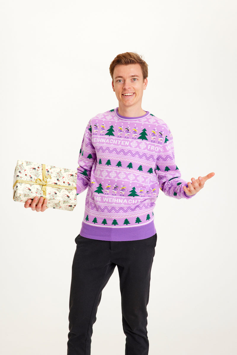 Merry Christmas Christmas Sweater Purple Men's
