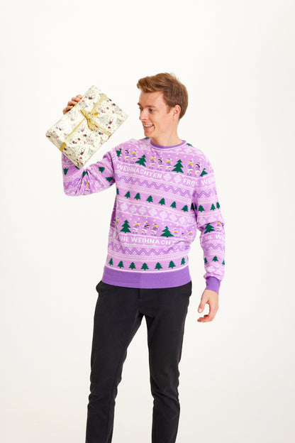 Merry Christmas Christmas Sweater Purple Men's