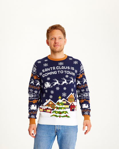 Santa Claus Is Coming to Town Navy Men's