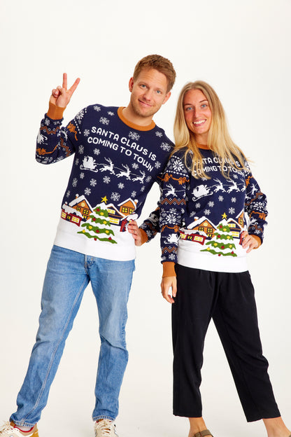 Santa Claus Is Coming to Town Navy Women's