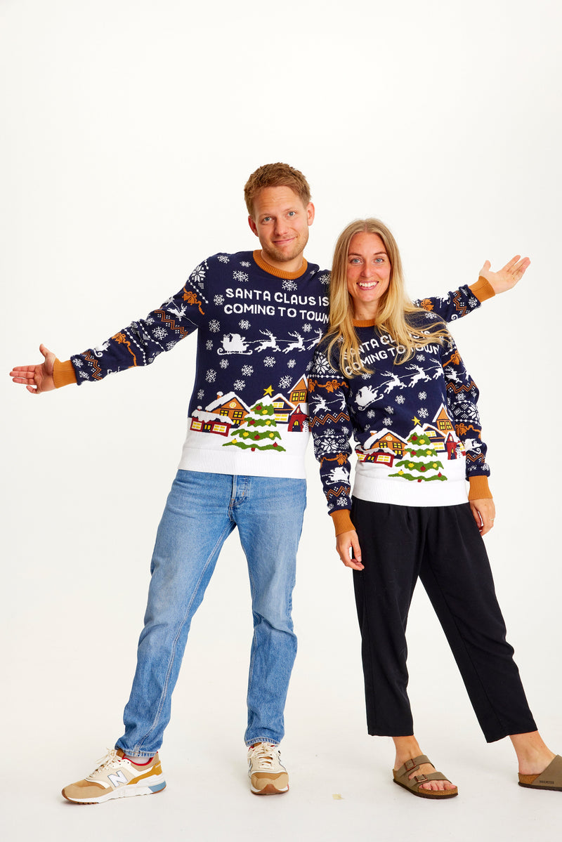 Santa Claus Is Coming to Town Navy Women's