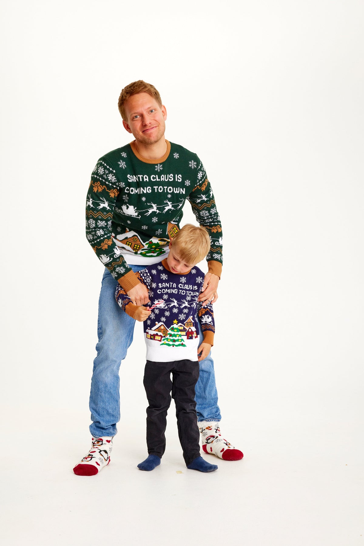 Santa Claus Is Coming to Town Navy Men's