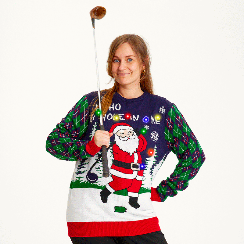 Ho Ho Hole In One Christmas Sweater Women's