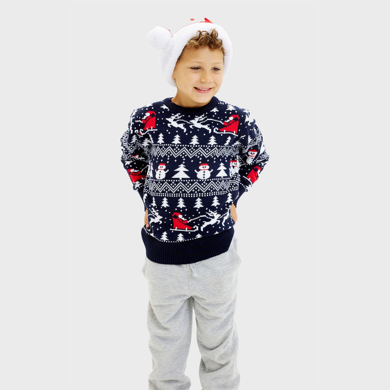 The Stylish Christmas Sweater Navy Kids