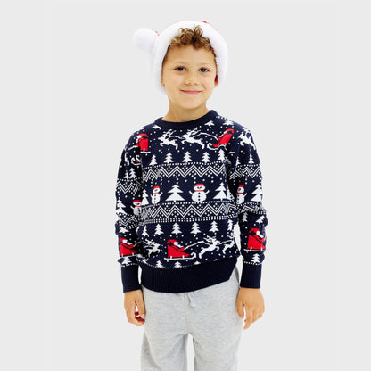 The Stylish Christmas Sweater Navy Kids