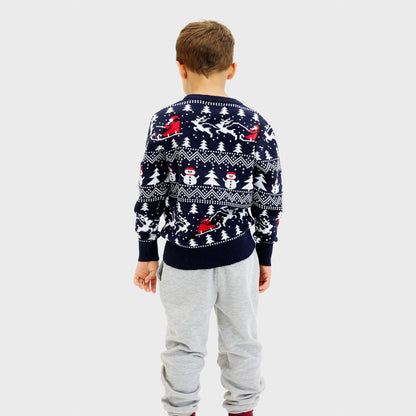 The Stylish Christmas Sweater Navy Kids