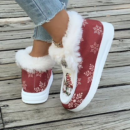Christmas Shoes - Women's Slippers with Faux Fur Lining for Winter R&B