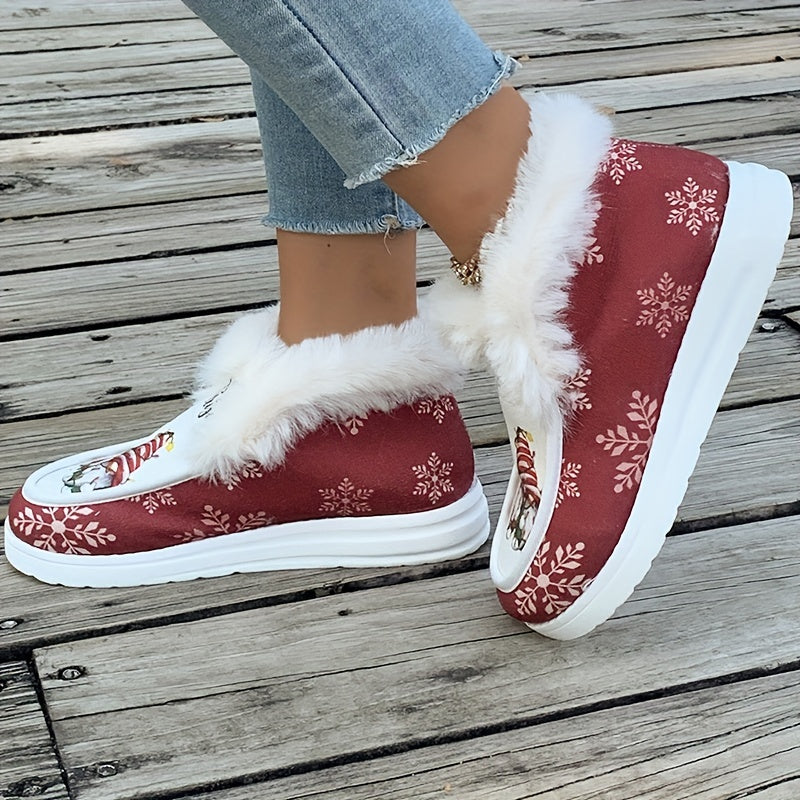 Christmas Shoes - Women's Slippers with Faux Fur Lining for Winter R&B