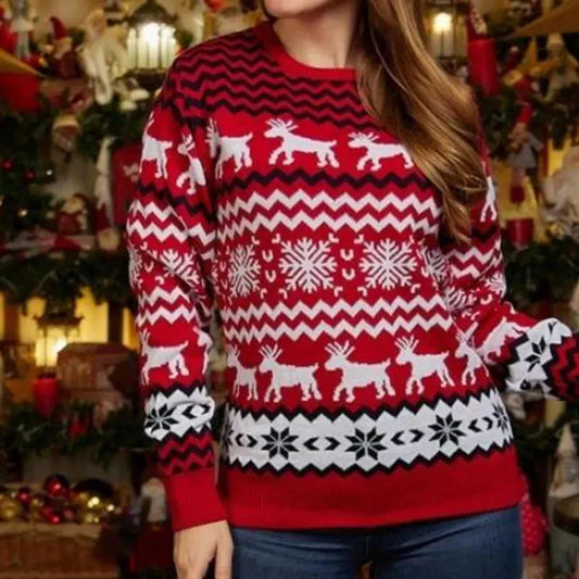 with Reindeer and Snowflakes - Unisex Knit