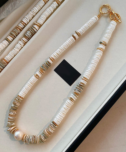 Light Shell Bead Natural Stone Collarbone Necklace