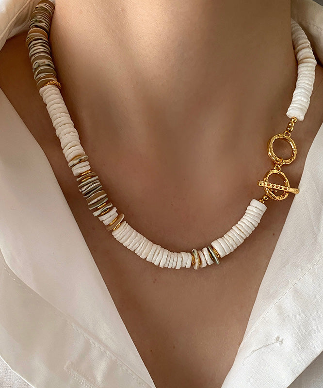 Light Shell Bead Natural Stone Collarbone Necklace