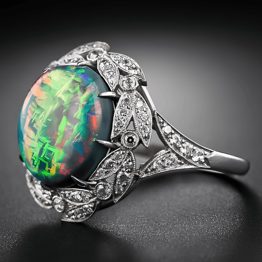 Green Opal Grove Aura Ring