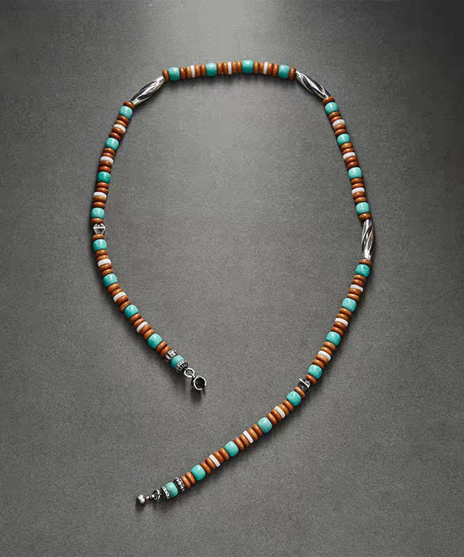 Rainbow Sterling Silver Beading Lariat Necklace