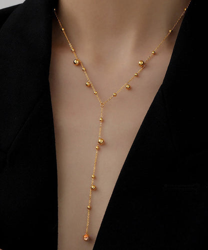 Modern Gold Stainless Steel Alloy Tassel Pendant Necklace Mm083