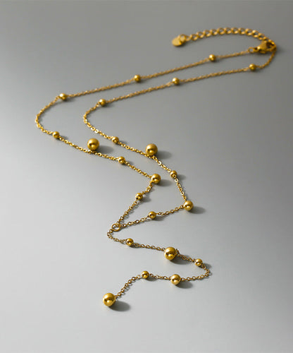 Modern Gold Stainless Steel Alloy Tassel Pendant Necklace Mm083