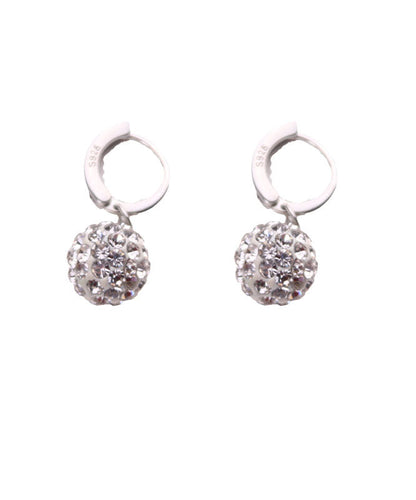 Modern Silk Silver Zircon Ball Drop Earrings Tw1035