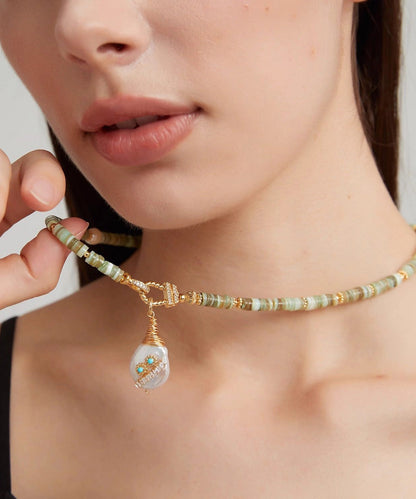 New Baroque Pearl Shell Pendant Necklace