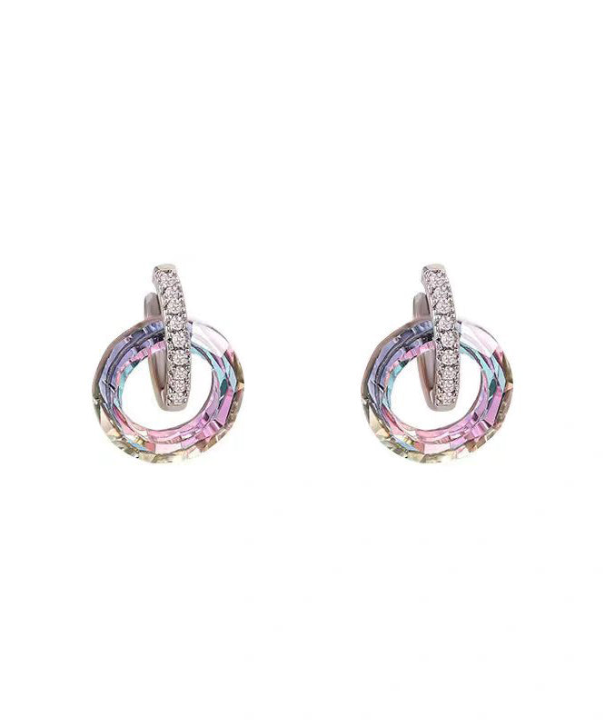 New Colorful Crystal Zircon Circle Earrings