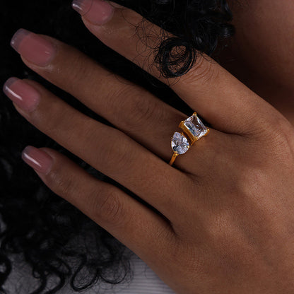 Julieann Geometric Crystal Ring