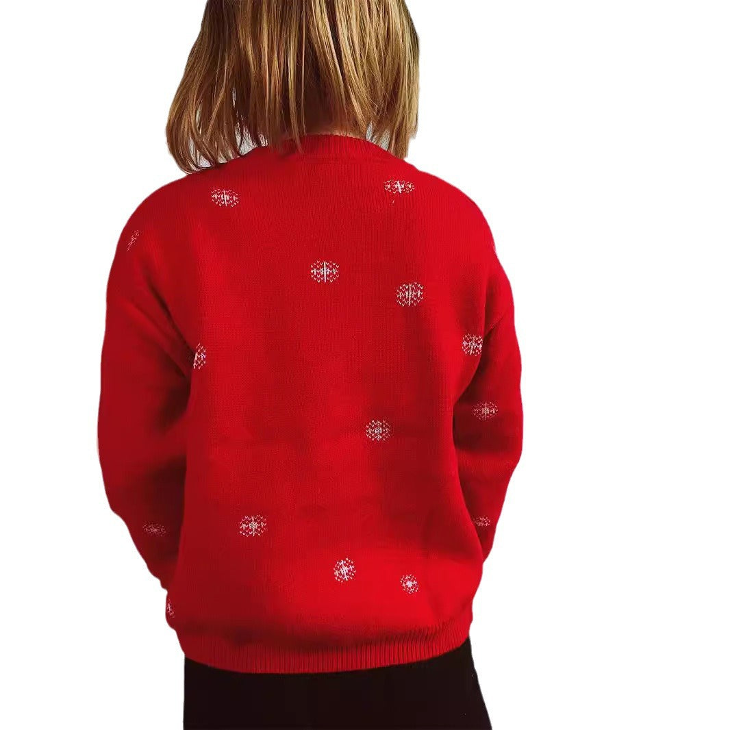 Women's Christmas Sweater with Festive Tree Design and Fluffy Material
