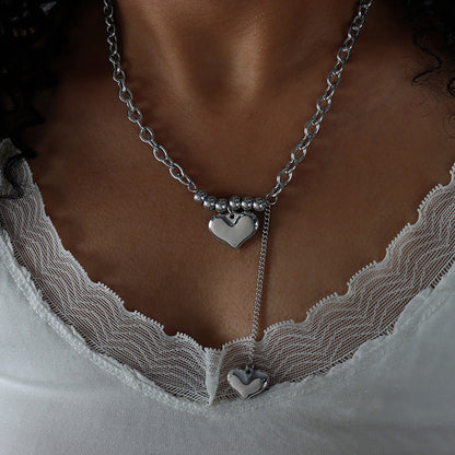 Jaeleigh Delicate Double Heart Necklace