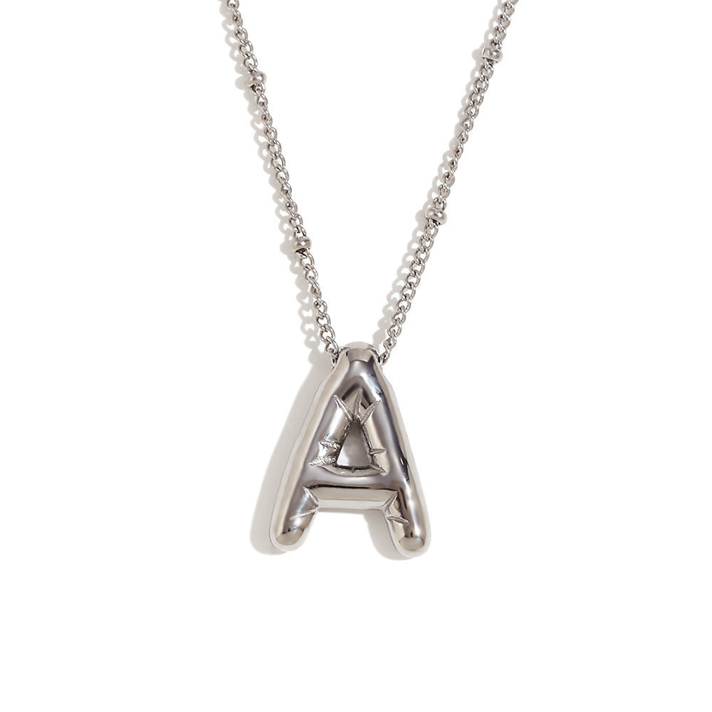 Aiyanah Glossy Bubble Letter Necklace