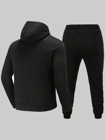 Men's Cozy Hoodie and Sweatpants Set with Festive Christmas Motif