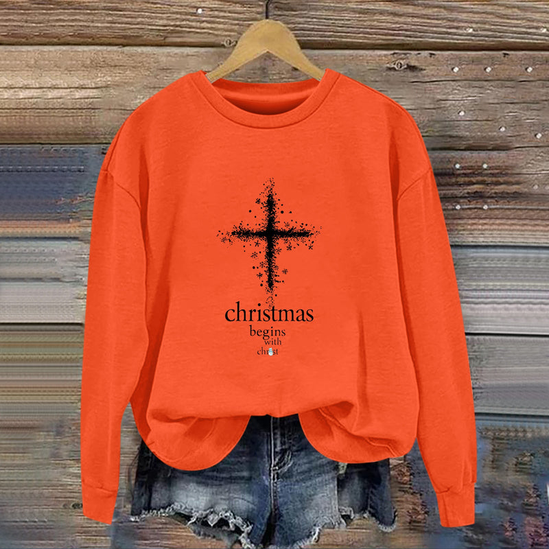 Women's Sweatshirt with Christmas Motif and Soft Lining