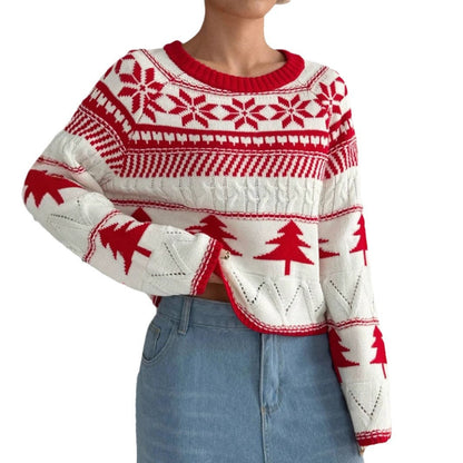 Women's Cozy Winter Sweater with Playful Christmas Design