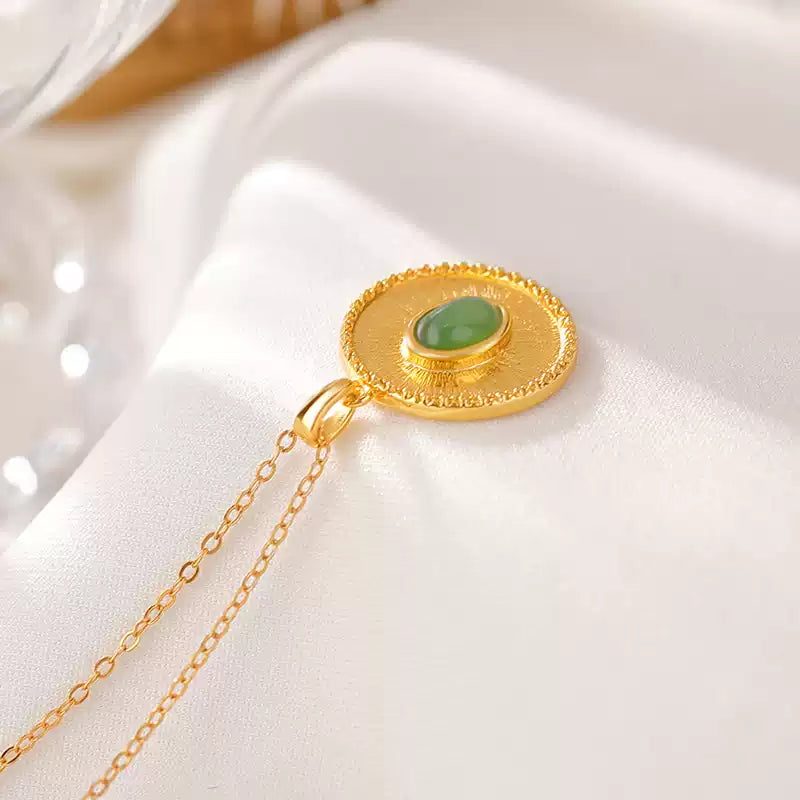 Jade Oval Pendant Necklace