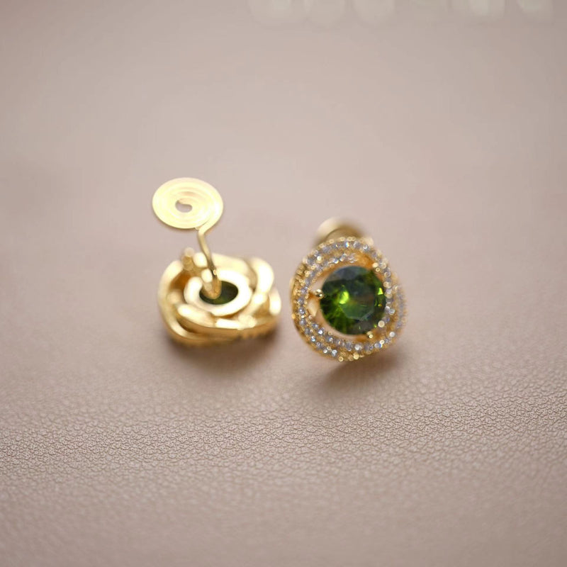 Jolynn Hollow Garnet Zircon Earrings