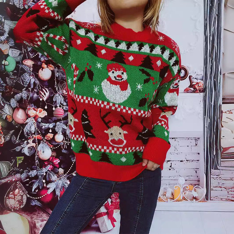 Women's Christmas Sweater with Festive Motif and Comfortable Cut R&B