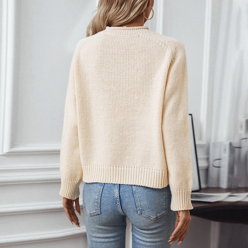 Women's Sweater with Festive Christmas Tree Motif