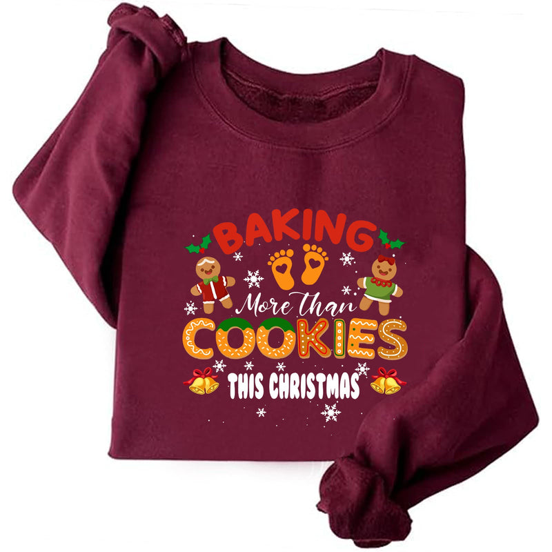 Women's Sweatshirt with Soft Fleece Lining and Cheerful Christmas Print